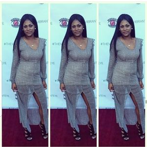 Long Sleeve Maxi Dress with split